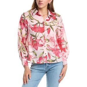 Colette Rose Womens  Button Front Top, Pink